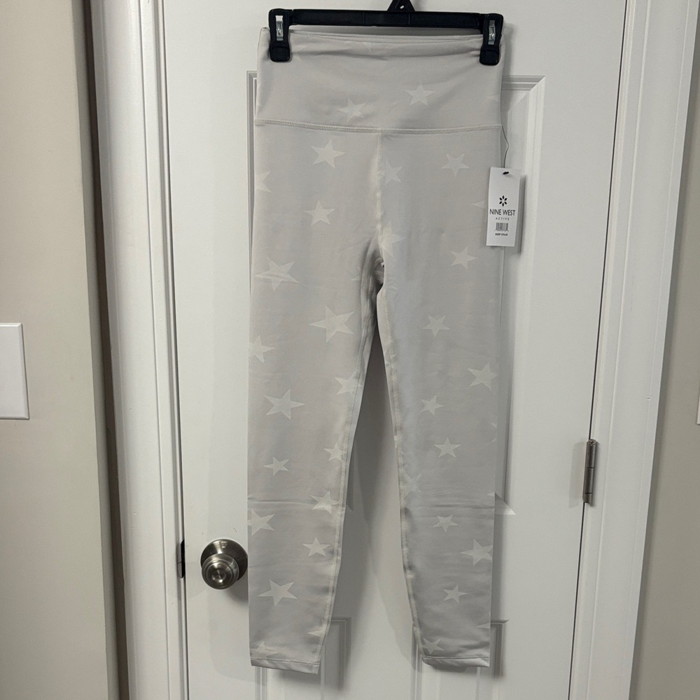 Nine West Women’s Star Pattern Leggings - Light Gray NWT